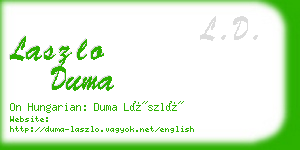 laszlo duma business card